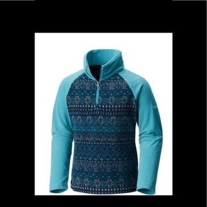 EUC-Columbia Fleece Fair Isle 1/4 Zip Jacket